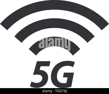 5G icon or symbol of 5th generation of mobile wireless internet network connection Stock Vector