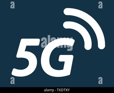 5G icon or symbol of the 5th generation mobile wireless internet network connection Stock Vector
