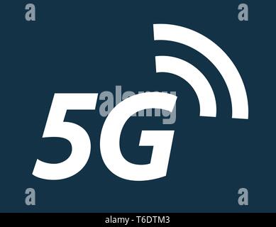 5G icon or symbol of the 5th generation mobile wireless internet network connection Stock Vector