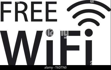 Wifi icon for free wireless internet or network connection signal Stock Vector