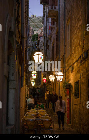 Nalješkovićeva, a steep, narrow lane in stari grad, Dubrovnik, Croatia Stock Photo