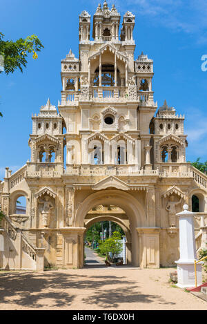 Large extraordinary gateway in the Buddhist monastery Sunandarama Maha Vihara Stock Photo