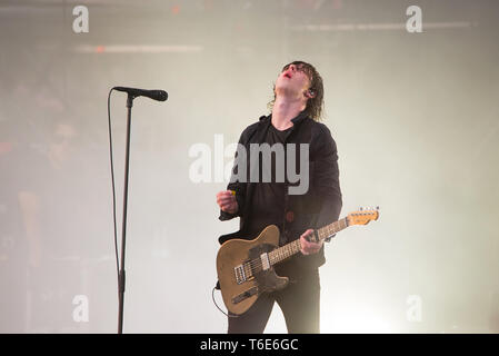 BENICASSIM, SPAIN - JUL 20: Catfish and the Bottlemen (band) perform in concert at FIB Festival on July 20, 2018 in Benicassim, Spain. Stock Photo