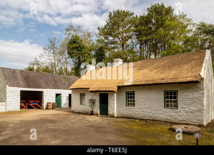 Childhood home of John Joseph Hughes, located in the Ulster American Folk Park, Hughes House, County Tyrone, Northern Ireland. Stock Photo