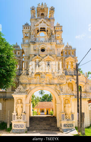 Large extraordinary gateway in the Buddhist monastery Sunandarama Maha Vihara Stock Photo