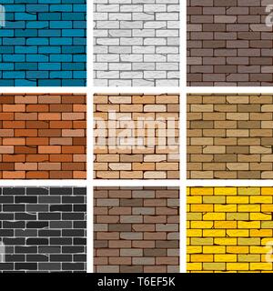 Vector brick wall set Stock Vector