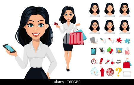 Young Office Manager With Her Business Accessories Vector Character –  eLearningchips