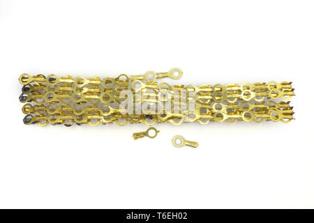 automotive electrical multi pin plastic connectors , male and female connector Plug ,varied electronics connectors isolated on white background High r Stock Photo