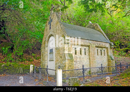 Mausoleum of  Mitchell and Margaret Henry who built Kylemore  Abbey, Connemara mountains, Galway,  Ireland Stock Photo