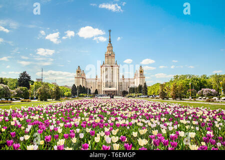 Main building of Lomonosov Moscow State University Stock Photo