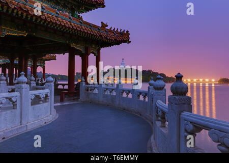 Sunset In the Beihai Park - Beijing China Stock Photo