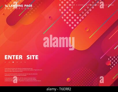Abstract tech colorful stripe line web landing page background. You can use for ad, poster, website, landing page, background, artwork. illustration