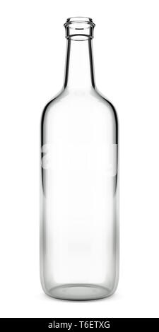 empty glass bottle isolated on white background Stock Photo