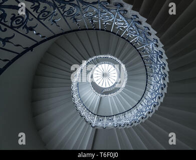 Tulip staircase in Queens Palace in Greenwich London Stock Photo