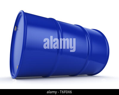 3D rendering blue barrel Stock Photo