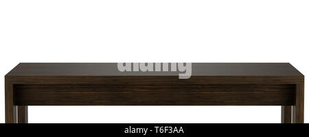 wooden table top template isolated on white background Stock Photo
