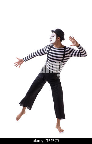 Young mime isolated on white background Stock Photo