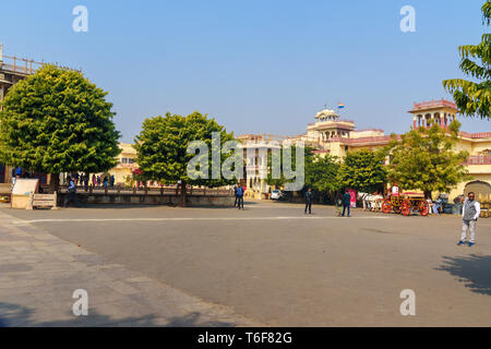 Jaipur, India - February 01, 2019: Square near city palace in Jaipur Rajasthan Stock Photo