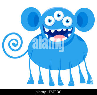 Cute blue alien mascot character cartoon vector icon illustration 2084151  Vector Art at Vecteezy