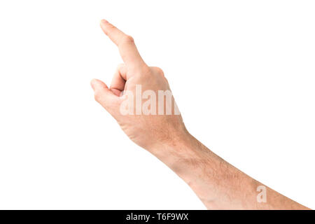 Female hand touching or pointing to something Stock Photo