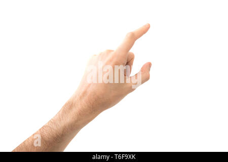 Female hand touching or pointing to something Stock Photo