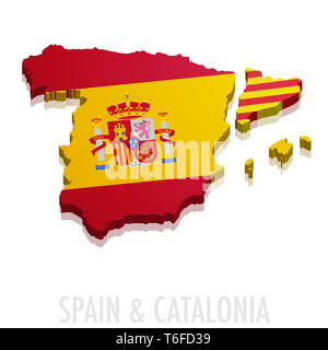Map Spain Catalonia Stock Photo