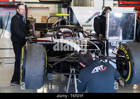 Barcelona, Spain.  March 5th, 2019 -  Nyck De Vries from the Netherlands with 4 ART GRAND PRIX  - during day one of Fia F2 Pre-Season Test at Circuit  Stock Photo