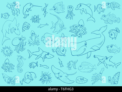 sea life animals background pattern Stock Photo