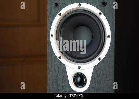 black speaker system close-up Stock Photo
