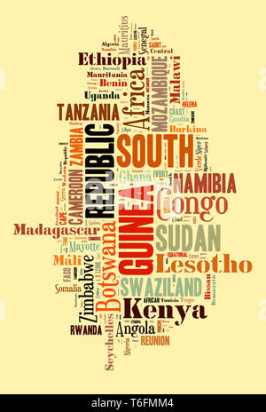 African countries in words cloud Stock Photo