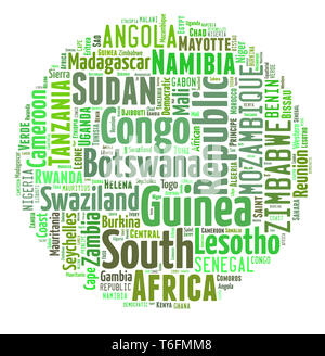 African countries in words cloud Stock Photo
