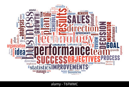 wordcloud illustration of business words Stock Photo