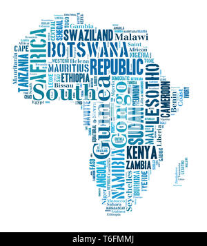 African countries in shape of the continent Stock Photo