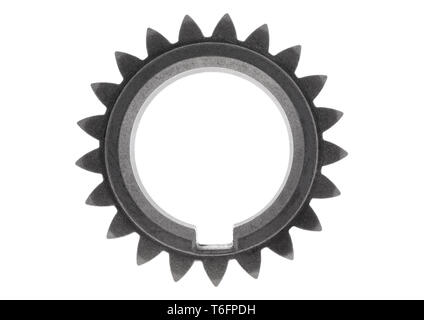 Metal sprocket on white background Stock Photo