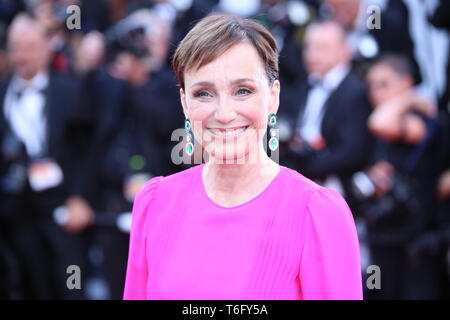 CANNES, FRANCE – MAY 22, 2017: Kristin Scott-Thomas attends 'The Killing of a Sacred Deer' screening in Cannes (Photo: Mickael Chavet) Stock Photo