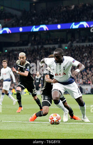 London, UK. 30th Apr, 2019. Moussa Sissoko of Tottenham during the UEFA Champions League Semi Final match between Tottenham Hotspur and Ajax at Tottenham Hotspur Stadium, London, England on 30 April 2019. Photo by Carlton Myrie.  Editorial use only, license required for commercial use. No use in betting, games or a single club/league/player publications. Stock Photo