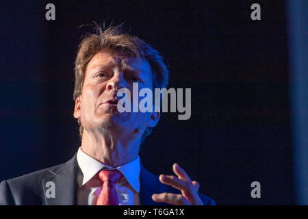 Newport, Wales, UK. 30th Apr, 2019. Brexit Party EU elections campaign launch at  The Neon in Newport, South Wales. Brexit Party Chairman Richard Tice. Credit: Phil Rees/Alamy Live News Stock Photo