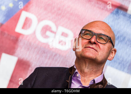 Munich, Bavaria, Germany. 1st May, 2019. HEINRICH BIRNER OF the DGB Bayern. Demonstrating under the motto of 'Europa. Jetzt aber richtig!'', thousands of German workers took the streets of Munich, Germany for May Day in support of European solidarity and workers' rights. Organized by the DGB coalition of unions, the group marched from the DGB Haus to Marienplatz where a full day of speakers and performances were planned. Credit: Sachelle Babbar/ZUMA Wire/Alamy Live News Stock Photo