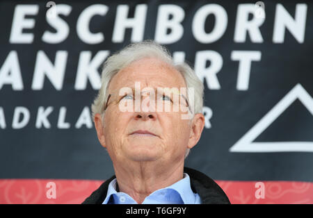 Eschborn, Germany. 01st May, 2019. Mathias Geiger (FDP), Mayor of Eschborn, is on stage for the registration of the cycling classic Eschborn-Frankfurt. Credit: Arne Dedert/dpa/Alamy Live News Stock Photo