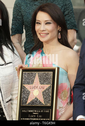 Lucy Liu Honored With Star On The Hollywood Walk Of Fame on May 01, 2019 in Hollywood, California. Lucy Liu 044 Stock Photo