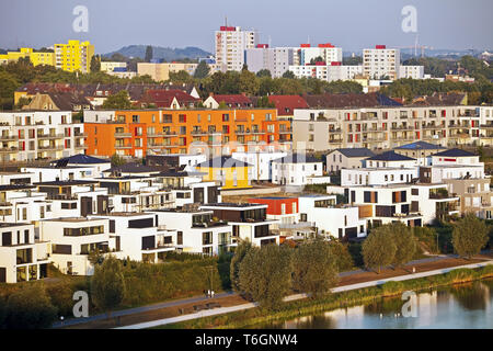 Residential development at the Phoenix lake, Dortmund, North Rhine-Westphalia, Germany, Europe Stock Photo