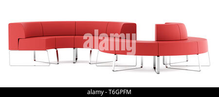 red waiting couch isolated on white background Stock Photo