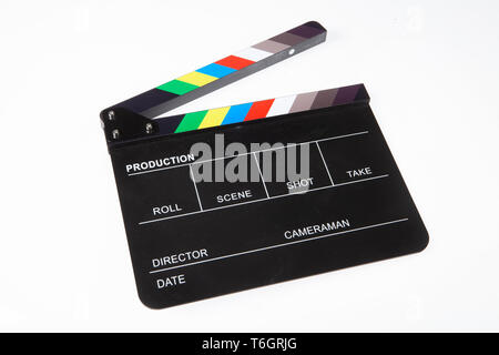 Clapperboard on isolated background Stock Photo
