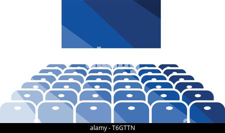 Cinema auditorium icon. Flat color design. Vector illustration. Stock Vector