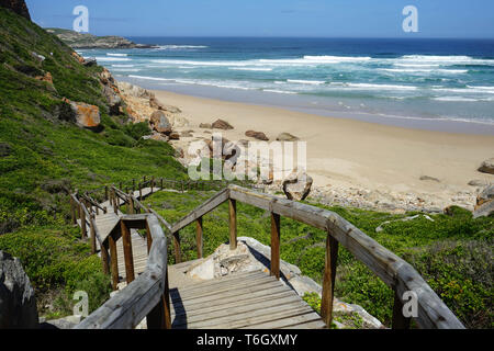 Path to the beach on Robberg hike, South Africa, Garden Route Stock Photo