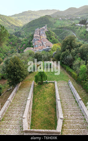 Montenero Sabino (Rieti, Italy) - A very small and charming medieval village in stone with castle, on the Rieti hills, Sabina area, Lazio region Stock Photo