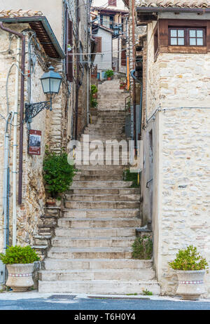 Montenero Sabino (Rieti, Italy) - A very small and charming medieval village in stone with castle, on the Rieti hills, Sabina area, Lazio region Stock Photo