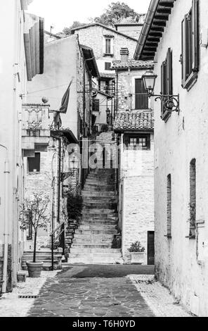 Montenero Sabino (Rieti, Italy) - A very small and charming medieval village in stone with castle, on the Rieti hills, Sabina area, Lazio region Stock Photo