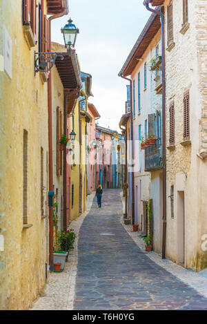 Montenero Sabino (Rieti, Italy) - A very small and charming medieval village in stone with castle, on the Rieti hills, Sabina area, Lazio region Stock Photo