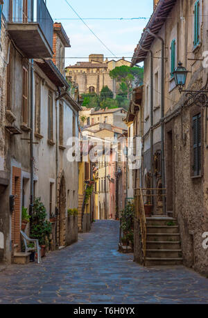 Montenero Sabino (Rieti, Italy) - A very small and charming medieval village in stone with castle, on the Rieti hills, Sabina area, Lazio region Stock Photo